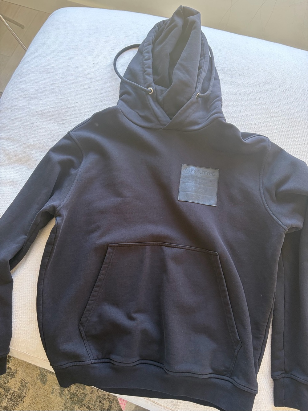 Maison Martin Margiela Black Pullover Hoodie with Chest Patch